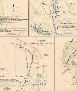 Original Antique Civil War Map VIRGINIA Mechanicsville New Market Richmond VA