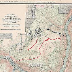 Original Antique US Civil War Reconnaissance Map VIRGINIA WEST VIRGINIA Battles