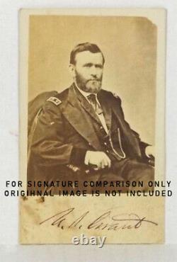 Original CDV Photo Civil War General U. S. Grant Possibly Signed Autograph 1860s