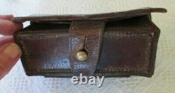 Original CIVIL WAR Period Brown Leather FUSE POUCH British or Confederate