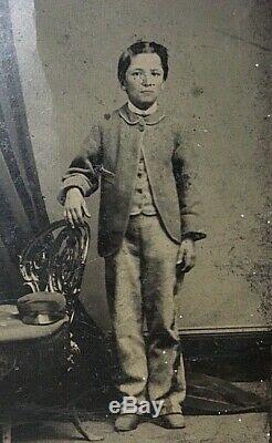 Original CIVIL War Confederate Drummer Boy Tintype 1/6 Plate