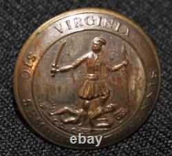 Original CIVIL War Confederate Virginia Button, Young Smith & Co, Ny