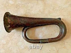 Original CIVIL War Era Duty Bugle Nice Old Patina No Mouthpiece