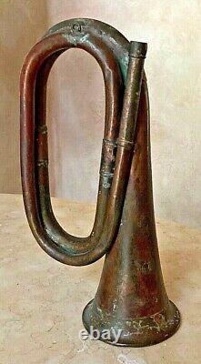 Original CIVIL War Era Duty Bugle Nice Old Patina No Mouthpiece