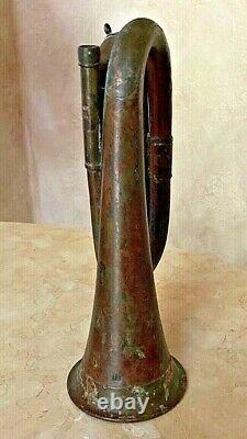 Original CIVIL War Era Duty Bugle Nice Old Patina No Mouthpiece