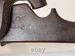 Original Civil War 1863 US Springfield Musket Lock Sideplate w Screws