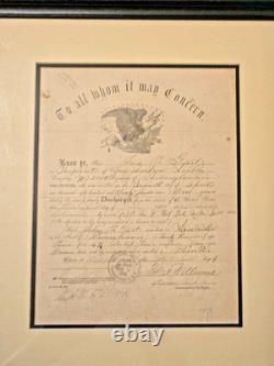 Original Civil War 1865 Union 215th Regiment Pennsylvania Volunteers Discharge