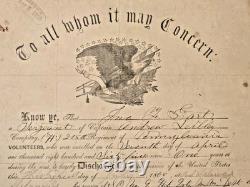 Original Civil War 1865 Union 215th Regiment Pennsylvania Volunteers Discharge