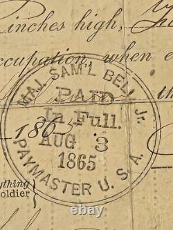 Original Civil War 1865 Union 215th Regiment Pennsylvania Volunteers Discharge