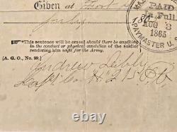 Original Civil War 1865 Union 215th Regiment Pennsylvania Volunteers Discharge