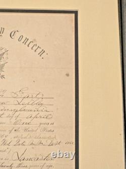 Original Civil War 1865 Union 215th Regiment Pennsylvania Volunteers Discharge