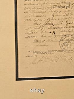 Original Civil War 1865 Union 215th Regiment Pennsylvania Volunteers Discharge