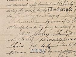 Original Civil War 1865 Union 215th Regiment Pennsylvania Volunteers Discharge