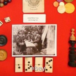 Original Civil War Era Gaming Collection in Display