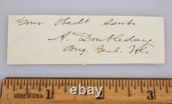 Original Civil War General Abner Doubleday Signature Autograph Baseball Inventor
