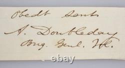 Original Civil War General Abner Doubleday Signature Autograph Baseball Inventor