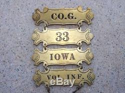 Original Civil War LADDER BADGE Company G, 33rd Iowa Volunteer Infantry