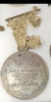 Original Civil War New Jersey First Defenders Medal 1861 James Springstein