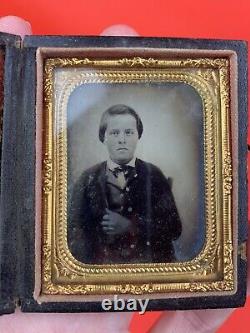 Original Civil War Union Family Tin Type Photos Lot Of (3) Officer In Uniform