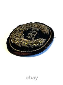 Original Civil War Union Officer USSS Hat Badge Insignia Bullion Embroidery