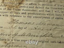 Original Confederate CIVIL War Oath Of Allegiance Surry North Carolina 1865