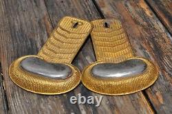Original Indian War or Civil War Pair of Brass and Nickel Cavalry Epaulettes