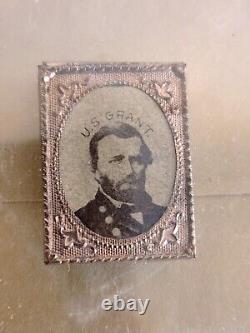 Original Rare 1867-68 U. S. Grant Gem Gilt Copper Campaign Pin Nice