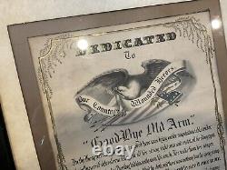 Original Unusual CIVIL War Good Bye Old Arm Period Print Wounded Nashville