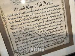 Original Unusual CIVIL War Good Bye Old Arm Period Print Wounded Nashville