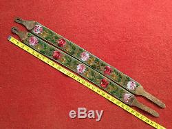 Original Vintage Circa 1860's Civil War Era Embroidered Floral Suspenders Braces