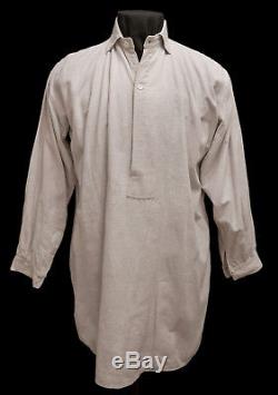 Original Vintage Civil War Era Victorian Ivory Color Flannel Cotton Shirt M / L