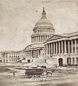 Original Washington D. C. Capitol Building East Front View Stereoview Photo 1866