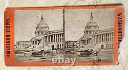 Original Washington D. C. Capitol Building East Front View Stereoview Photo 1866