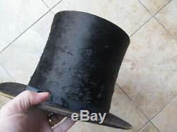 PERFECT Tall Antique Civil War / Antebellum Lincoln STOVE PIPE Hat, HARTFORD CT