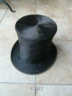 PERFECT Tall Antique Civil War / Antebellum Lincoln STOVE PIPE Hat, HARTFORD CT