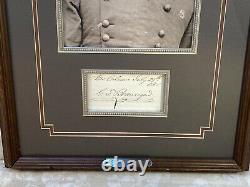 P G T Beauregard Signature Card July 1865 from New Orleans with Image in Frame