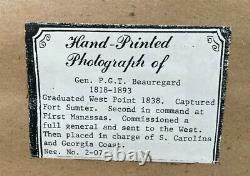 P G T Beauregard Signature Card July 1865 from New Orleans with Image in Frame