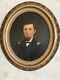 Pair Civil War Oil Portraits Union Captain & Wife ID'D Original Oval Gilt Frames