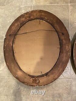 Pair Civil War Oil Portraits Union Captain & Wife ID'D Original Oval Gilt Frames