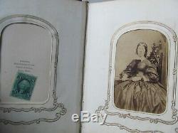 Perfect Antique ANTEBELLUM / CIVIL WAR Carte de Visite Album &Photos, Canton Ill