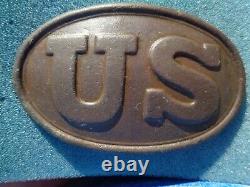 Perfect Dug Civil War Maker Marked US Belt Buckle Plate W H Smith Brooklyn