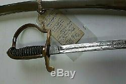 Post CIVIL War M1872 Officer Sword Most Important Important Collection Medicus