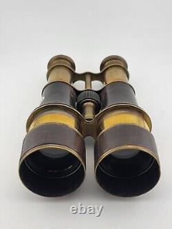 Post Civil War US/British antique binoculars field glasses Leather Grips. Clean