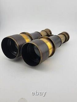 Post Civil War US/British antique binoculars field glasses Leather Grips. Clean