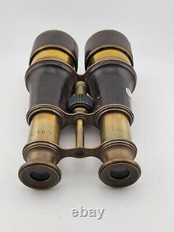 Post Civil War US/British antique binoculars field glasses Leather Grips. Clean