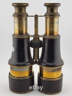Post Civil War US/British antique binoculars field glasses Leather Grips. Clean