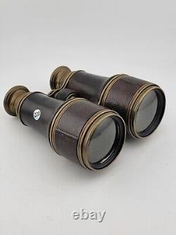 Post Civil War US/British antique binoculars field glasses Leather Grips. Clean