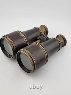 Post Civil War US/British antique binoculars field glasses Leather Grips. Clean