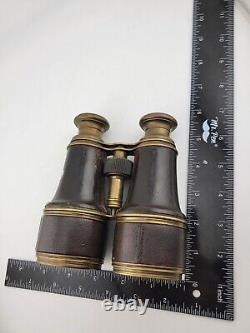 Post Civil War US/British antique binoculars field glasses Leather Grips. Clean