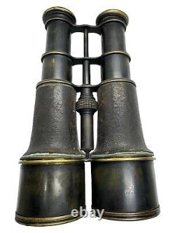 Post Civil War antique binoculars field glasses, Extendable, Leather Grips ¥